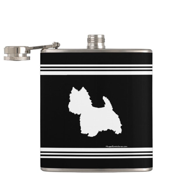 Black and White Hip Flask (Opened)