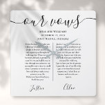 Black And White His And Hers Wedding Vows Square Wall Clock<br><div class="desc">This chic wedding keepsake gift can be personalised with your special wedding day vows. Designed by Thisisnotme©</div>