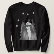 Black And White Holiday Snowman