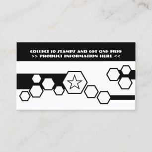 black and white honeycomb punch card