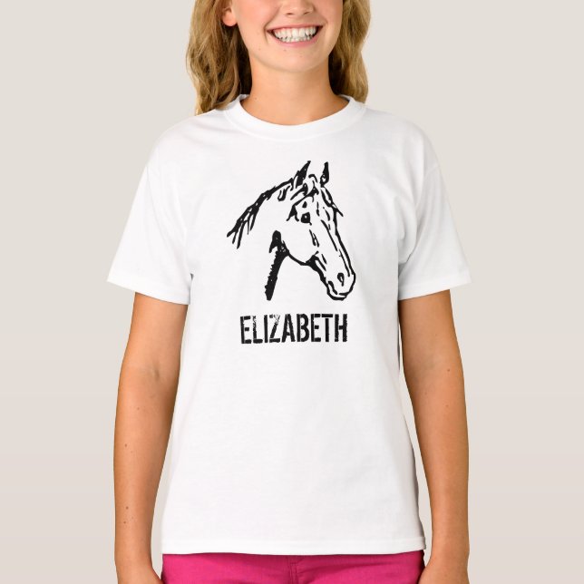 Black and White Horse Lover Tee (Front)