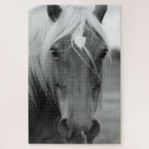 Black and white horse photography jigsaw puzzle