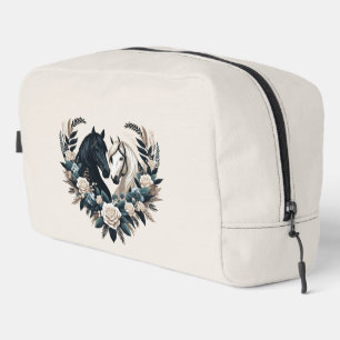 Black and White Horses in Love Dopp Kit