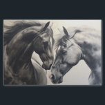 Black and White Horses Vintage Decoupage  Tissue Paper<br><div class="desc">Enhance your craft projects with this intricate decoupage tissue paper, featuring a mesmerising black and white design that beautifully illustrates the elegance of two horses. Inspired by classic oil paintings, this eye-catching pattern employs expert shading techniques to bring the majestic creatures to life. Ideal for decoupage enthusiasts, this high-quality tissue...</div>