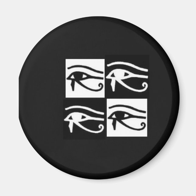 black and white Horus eyes Magnet (Front)
