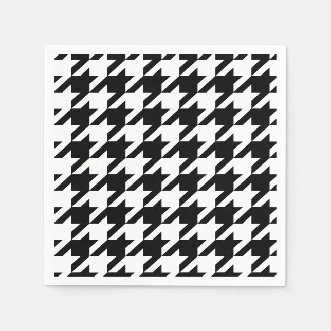 Black and White hounds-tooth Napkin (Front)