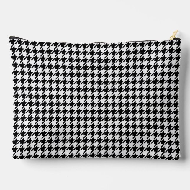 Black and White Houndstooth by Shirley Taylor Accessory Pouch (Back)