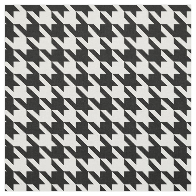 Black and White Houndstooth Check Fabric (Swatch)