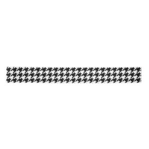 Black and White Houndstooth Check Satin Ribbon