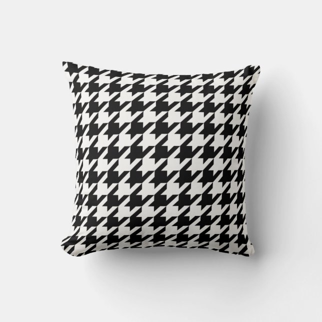 Black and White Houndstooth Cushion (Front)