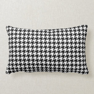 Black and White Houndstooth Lumbar Cushion