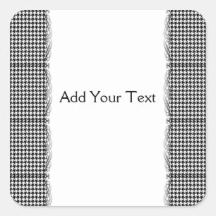 Black and White Houndstooth Manage this category Square Sticker