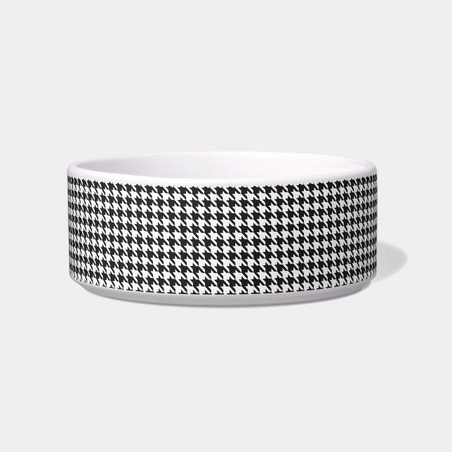 Black and White Houndstooth Pattern Bowl (Front)