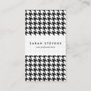 Black and White Houndstooth Pattern Business Card