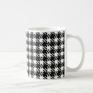 Black and white houndstooth pattern customisable coffee mug