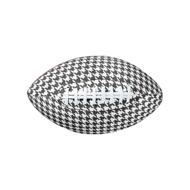 Black and White Houndstooth Pattern Football (Front)