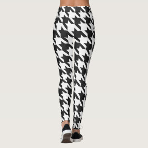 Black and White Houndstooth Pattern Leggings