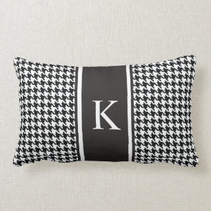 Black and White Houndstooth Pattern Lumbar Cushion