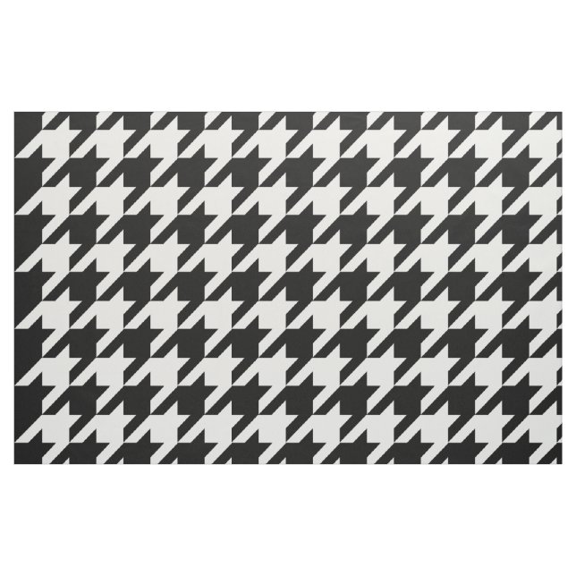 Black and white houndstooth pattern textile fabric (Fat Quarter)