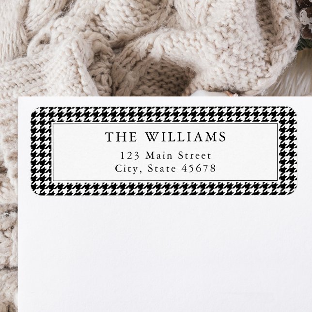 Black and White Houndstooth Return Address (Creator Uploaded)