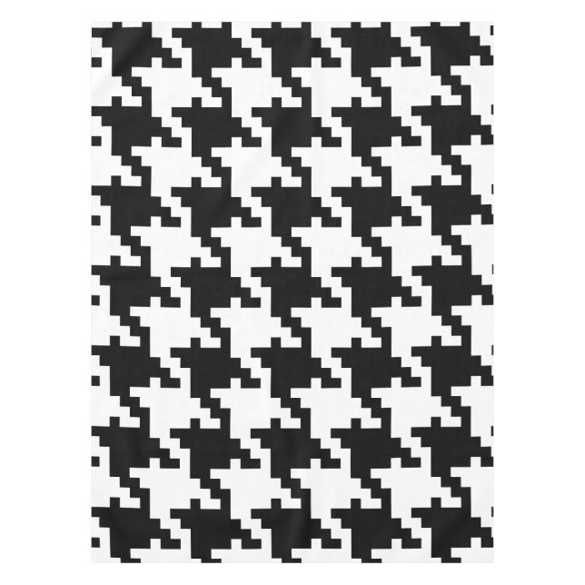 Black and White Houndstooth Tablecloth (Front)