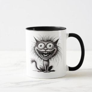 Black and White Humor, Cat Excentric. Mug