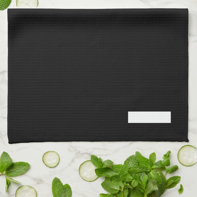 Black and white Hyphen Tea Towel (Folded)