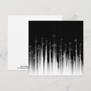 Black And White Hypnotic Circled Line Streaks Art Card