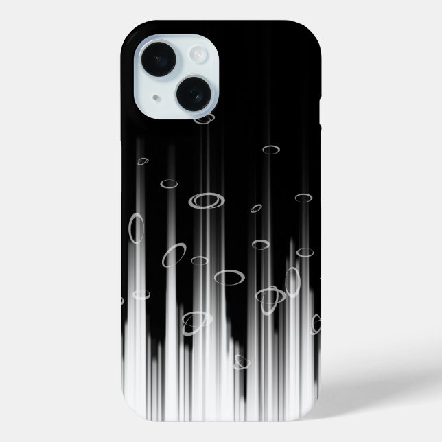 Black And White Hypnotic Circled Line Streaks Art Case-Mate iPhone Case (Back)