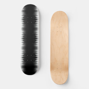Black And White Hypnotic Circled Line Streaks Art Skateboard