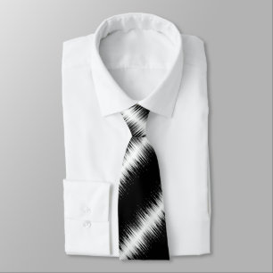 Black And White Hypnotic Circled Line Streaks Art  Tie