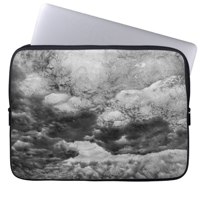 Black And White Ice Abstract Laptop Sleeve (Front)