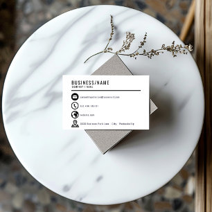 Black and white icons business card