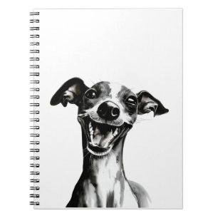 Black and white Iggy   Cute Italian Greyhound Notebook
