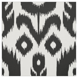 Black and White Ikat Pattern Fabric