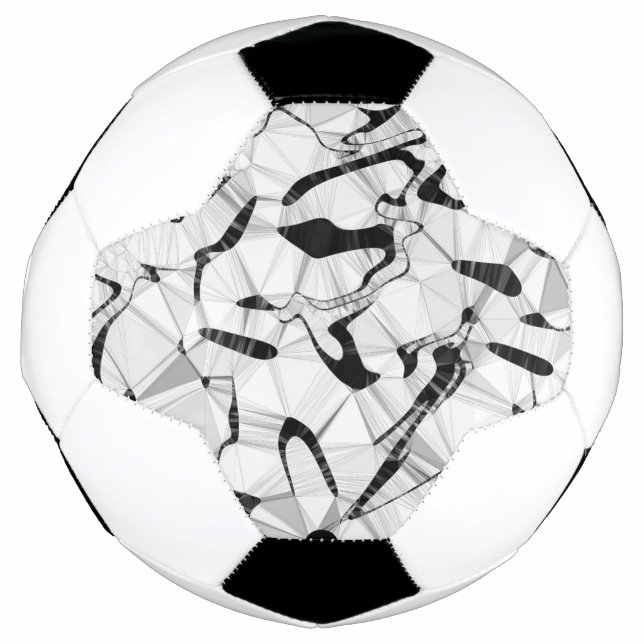 Black and White in Motion Soccer Ball (Front)