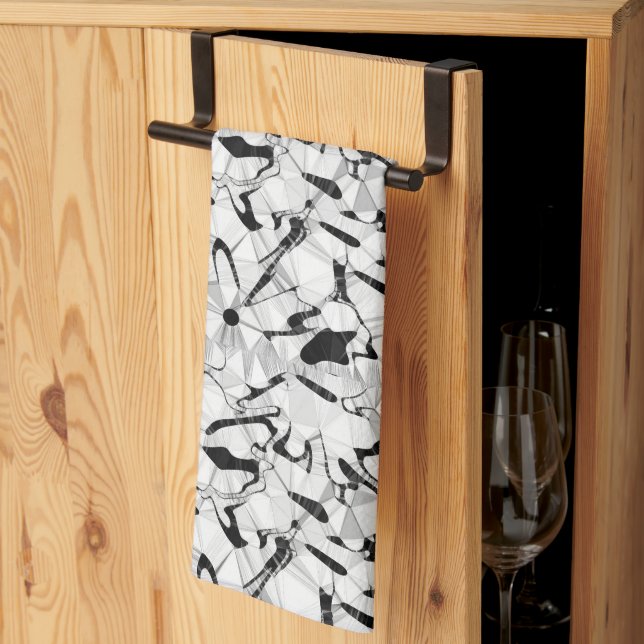 Black and White in Motion Tea Towel (Thirds Fold)