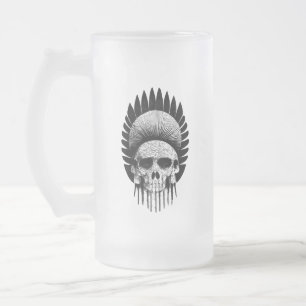 Black And White Indian Skull Mug