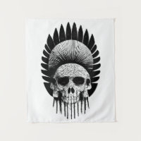 Black And White Indian Skull