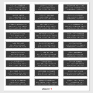 Black and White   Individual Guest Address Labels