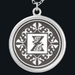 Black And White Initial Z Monogrammed Silver Plated Necklace<br><div class="desc">Show your pride in your initials wearing a monogram letter pendant. The stylish silver monogram initial design of the Trendy Jewellery Pendants created exclusively will add a fashionable look to your attire. The Unique and elegant Monogram Pendants also make a memorable gift for any special occasion for the important people...</div>