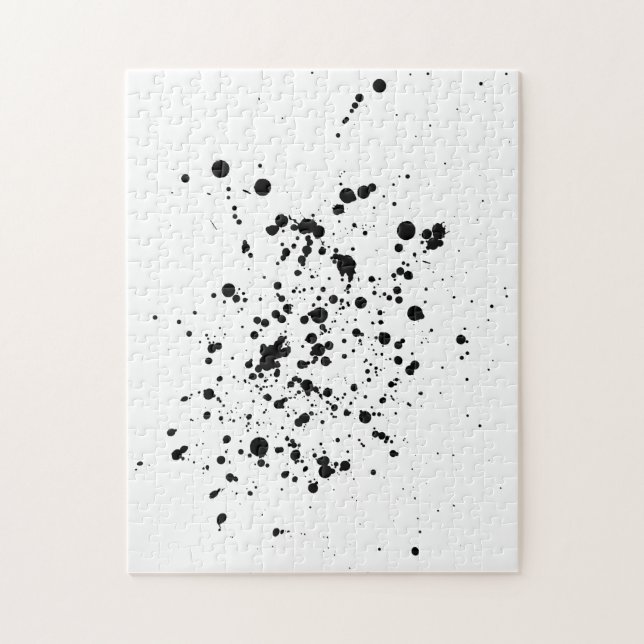 Black and White Ink Splatter Puzzle (Vertical)