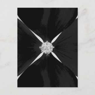 Black and white inverted dogwood flower postcard