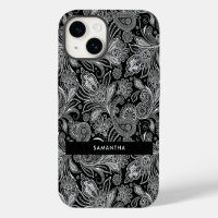 Black and White Islamic Motive Paisley Pattern