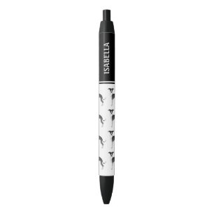 Black And White Italian Greyhound Dogs With Name Ink Pen