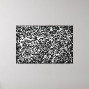 BLACK AND WHITE IV - Action painting -Abstract- Canvas Print