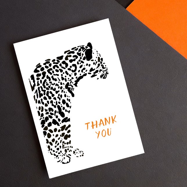 Black and White Jaguar Thank You Card (Creator Uploaded)