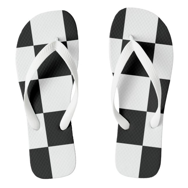 Black and white  jandals (Footbed)