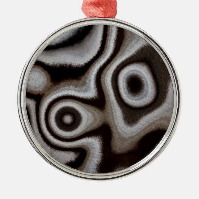 Black and white Jasper stone Metal Tree Decoration (Front)