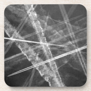 Black and white Jet Trails Coaster